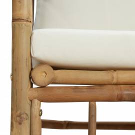 Canapea de grădină cu perne alb crem, bambus, 5 image