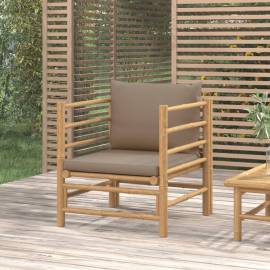 Canapea de grădină cu perne gri taupe, bambus