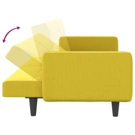 Canapea extensibilă, cu perne, galben deschis, textil, 8 image
