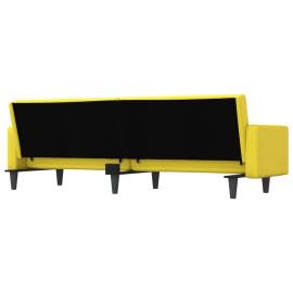 Canapea extensibilă, cu perne, galben deschis, textil, 5 image