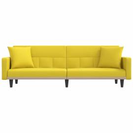 Canapea extensibilă, cu perne, galben deschis, textil, 4 image
