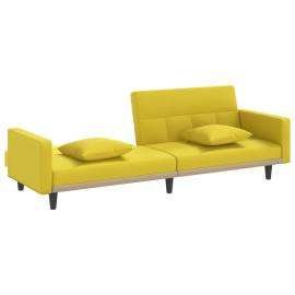 Canapea extensibilă, cu perne, galben deschis, textil, 6 image