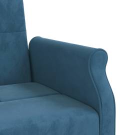 Canapea extensibilă cu perne, albastru, catifea, 9 image