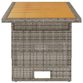 Masă de grădină gri 100x50x43/63 cm lemn acacia și poliratan, 4 image