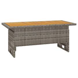 Masă de grădină gri 100x50x43/63 cm lemn acacia și poliratan, 2 image