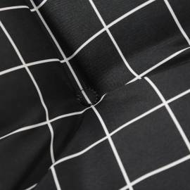 Perne canapea din paleți, 2 buc., negru, model carouri, textil, 5 image