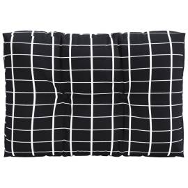 Perne canapea din paleți, 2 buc., negru, model carouri, textil, 3 image