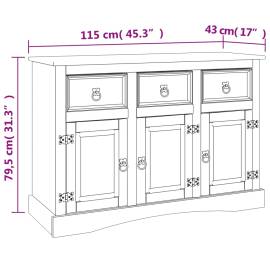 Servantă corona, 115x43x79,5 cm, lemn masiv de pin mexican, 8 image