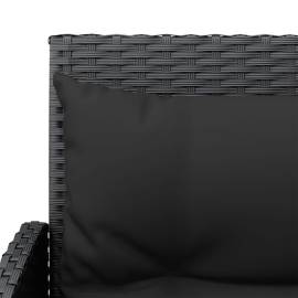 Set canapele grădină formă l cu perne, 2 piese negru poliratan, 6 image