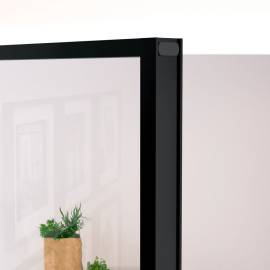 Ușă de interior negru 83x201,5 cm sticlă securiz./aluminiu slim, 5 image