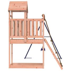 Căsuță de joacă cu perete de cățărat și leagăn, lemn douglas, 6 image