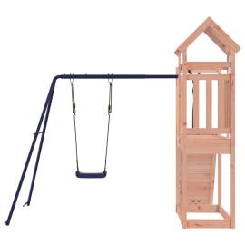 Căsuță de joacă cu perete de cățărat și leagăn, lemn douglas, 7 image