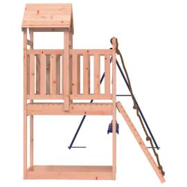 Căsuță de joacă cu perete de cățărat și leagăne, lemn douglas, 6 image