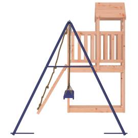 Căsuță de joacă cu perete de cățărat și leagăne, lemn douglas, 5 image