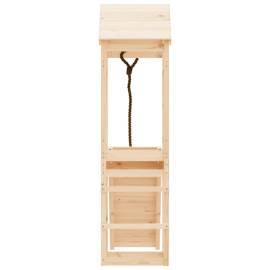 Căsuță de joacă cu perete de cățărat, lemn masiv de pin, 7 image