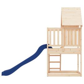 Căsuță de joacă cu tobogan și scară, lemn masiv de pin, 5 image