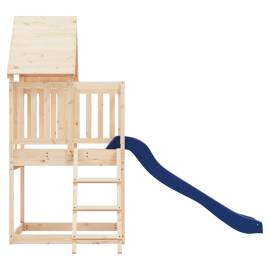 Căsuță de joacă cu tobogan și scară, lemn masiv de pin, 4 image
