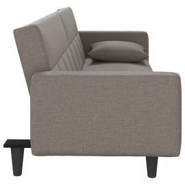 Canapea extensibilă, cu perne, gri taupe, material textil, 5 image