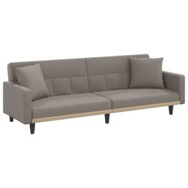 Canapea extensibilă, cu perne, gri taupe, material textil, 2 image