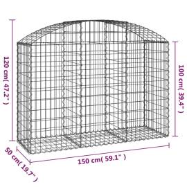 Coș gabion arcuit, 150x50x100/120 cm, fier galvanizat, 5 image