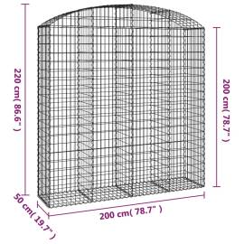 Coș gabion arcuit 200x50x200/220 cm fier galvanizat, 5 image