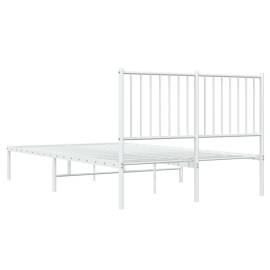 Cadru de pat cu tăblie, alb, 196x126x90,5 cm, oțel, 7 image
