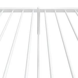 Cadru de pat cu tăblie la cap și picioare, alb, oțel, 8 image