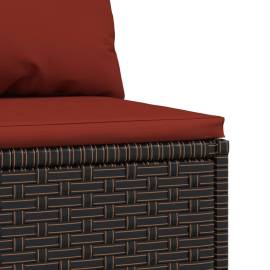 Canapea de mijloc cu perne pentru grădină, maro, poliratan, 5 image