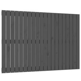 Tăblie de pat pentru perete, gri, 127,5x3x90 cm, lemn masiv pin, 2 image