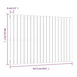 Tăblie de pat pentru perete, gri, 127,5x3x90 cm, lemn masiv pin, 8 image
