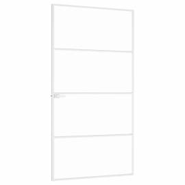 Ușă de interior alb 102x201,5 cm sticlă securiz./aluminiu slim, 4 image