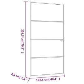 Ușă de interior alb 102x201,5 cm sticlă securiz./aluminiu slim, 8 image