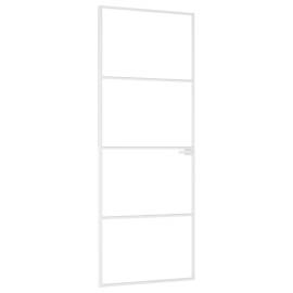 Ușă de interior alb 76x201,5 cm sticlă securiz. / aluminiu slim, 2 image