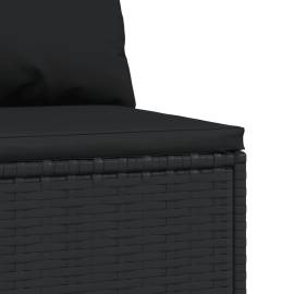 Canapele de mijloc de grădină cu perne 2 buc. negru poliratan, 6 image