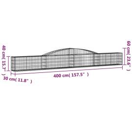 Coș gabion arcuit 400x30x40/60 cm fier galvanizat, 5 image