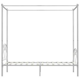 Cadru de pat cu baldachin, alb, 100 x 200 cm, metal, 4 image