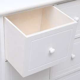 Dulap lateral, 6 sertare, alb, 60x30x75 cm, lemn de paulownia, 2 image