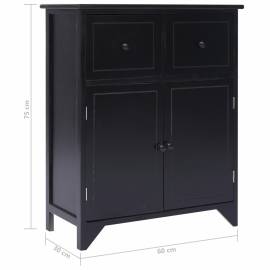 Dulap lateral, negru, 60 x 30 x 75 cm, lemn de paulownia, 9 image