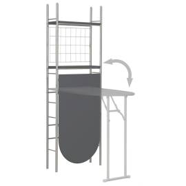 Set mobilier bucătărie cu depozitare 3 piese negru, mdf și oțel, 4 image
