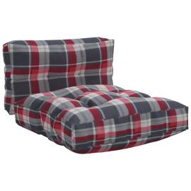 Perne pentru canapea din paleți, 2 buc., roșu, carouri, textil, 2 image