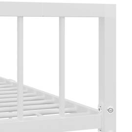 Cadru de pat, alb, 100 x 200 cm, metal, 5 image