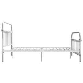 Cadru de pat, alb, 160 x 200 cm, metal, 4 image