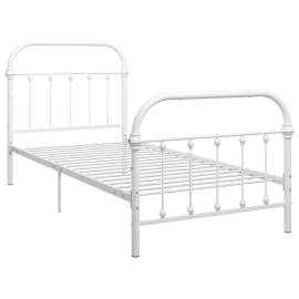 Cadru de pat, alb, 90 x 200 cm, metal, 2 image