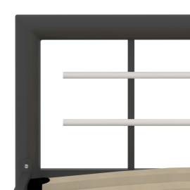 Cadru de pat, gri și alb, 140 x 200 cm, metal, 5 image