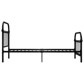Cadru de pat, negru, 100 x 200 cm, metal, 4 image