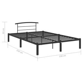 Cadru de pat, negru, 140 x 200 cm, metal, 7 image