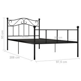 Cadru de pat, negru, 90 x 200 cm, metal, 6 image