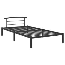 Cadru de pat, negru, 90 x 200 cm, metal, 2 image