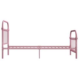 Cadru de pat, roz, 100 x 200 cm, metal, 3 image