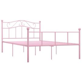 Cadru de pat, roz, 120 x 200 cm, metal, 2 image